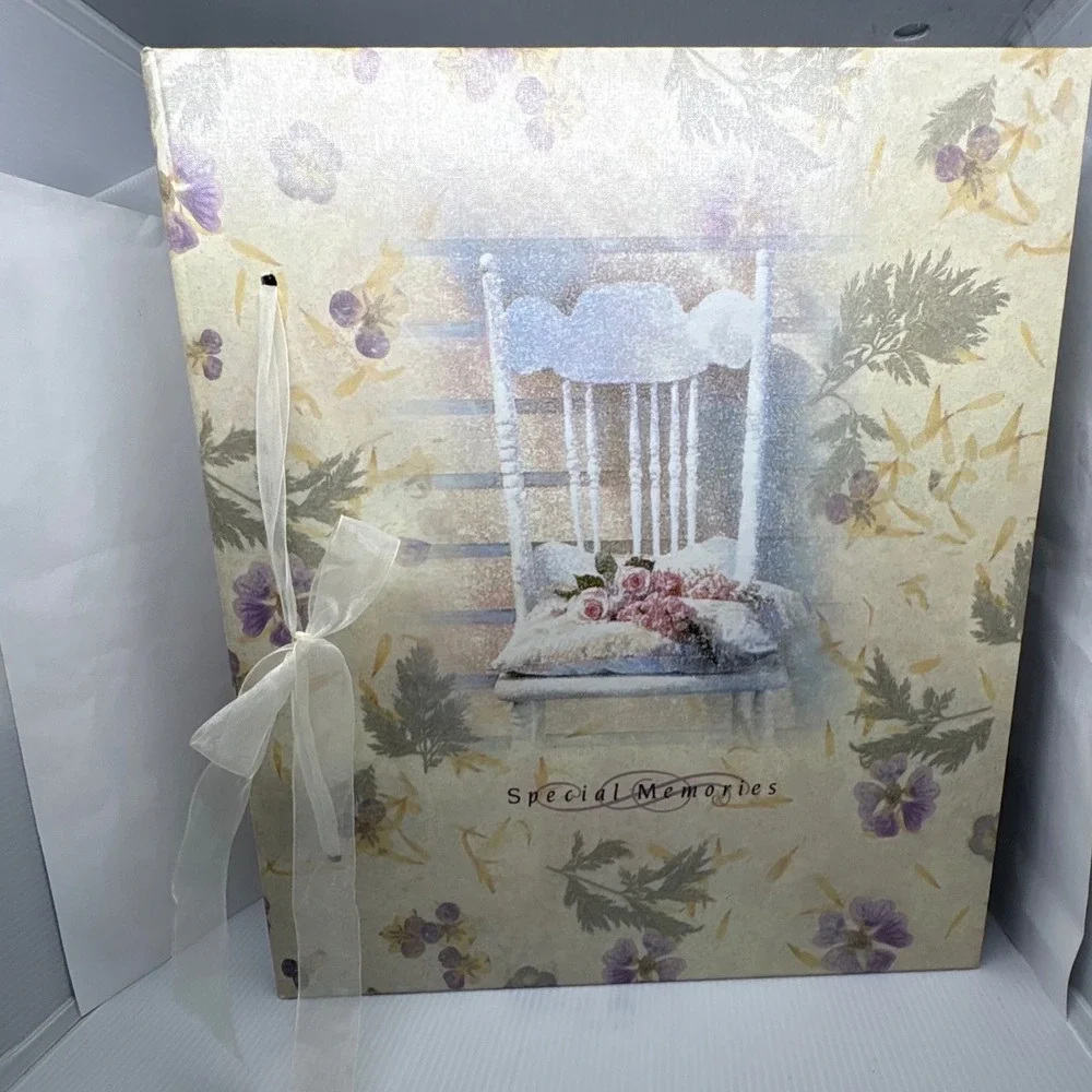 Hallmark Special Memories Floral Photo Album Ribbon Tie 3-Ring Binder 32 Pages
